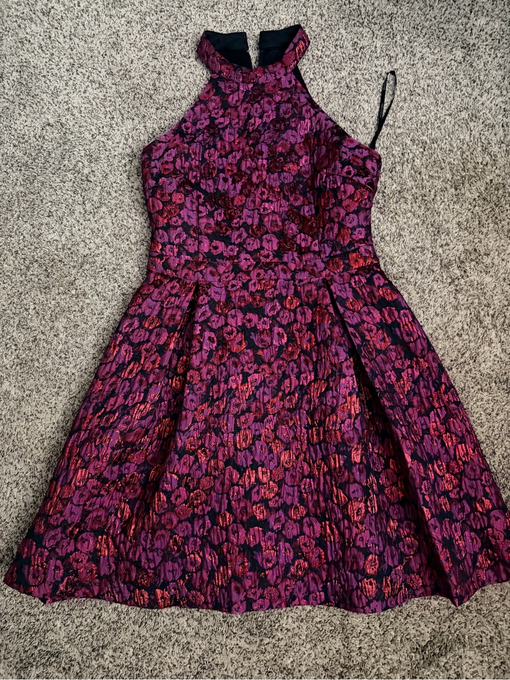 Guess Purple and Magenta Floral Fit & Flare Dress
